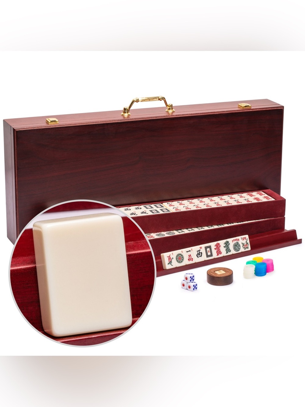 American Mahjong Set, "The Classic" with Vintage Rosewood Veneer Case